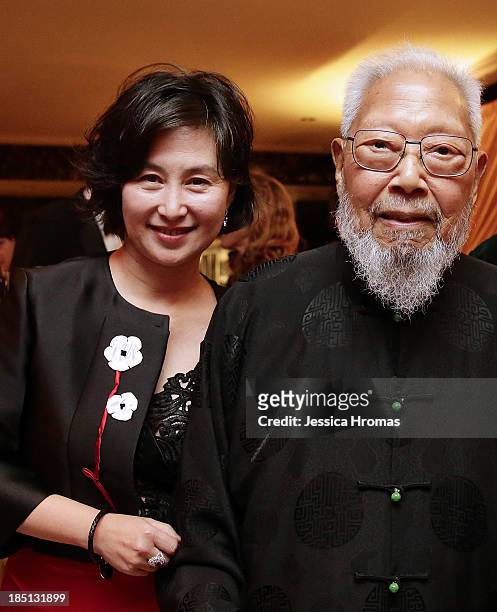 Pansy Ho and George Ho at the Mandarin Oriental Hong Kong 50th Anniversary Gala on October 17, 2013 in Hong Kong, Hong Kong.