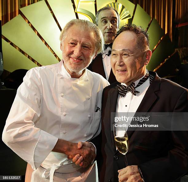 Chef Pierre Gagnaire and Cecil Chao at the Mandarin Oriental Hong Kong 50th Anniversary Gala on October 17, 2013 in Hong Kong, Hong Kong.