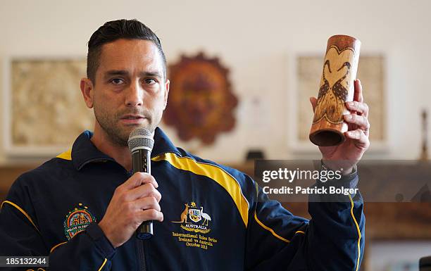 Assistant coach Andrew McLeod of the AFL Australian International Rules team during a Community Visit to the Castle Saunderson International Scout...