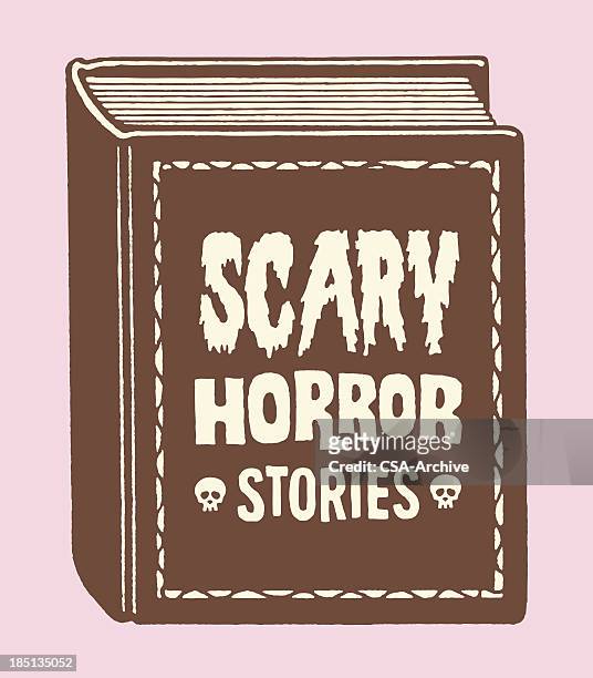 ilustrações, clipart, desenhos animados e ícones de assustador horror stories reserve - livro antigo
