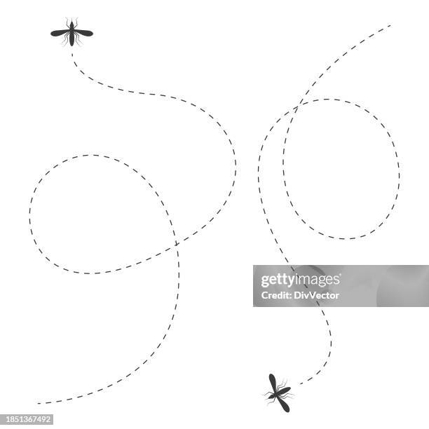 illustrazioni stock, clip art, cartoni animati e icone di tendenza di set di icone mosquito - zanzara