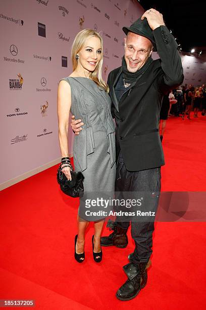 Xenia Seeberg and Sven Kilthau-Lander arrive at Tribute To Bambi at Station on October 17, 2013 in Berlin, Germany.