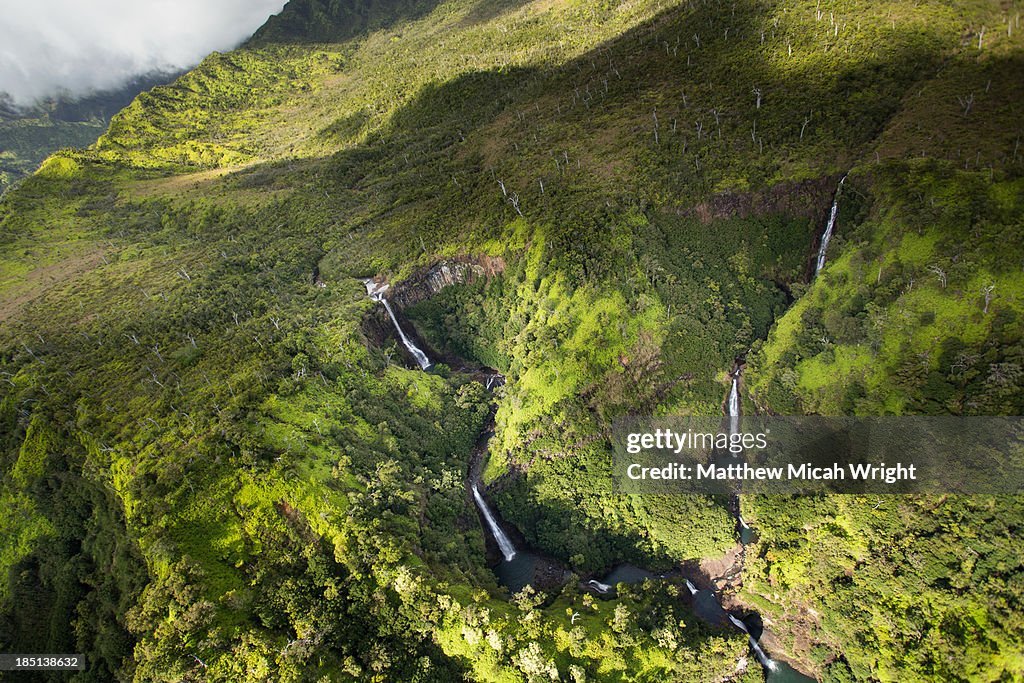 Scenic views of Kauai from above
