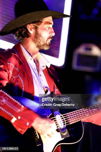 Ryan Bingham performs at the Bingham's Bourbon NFR After Party at Inspire at the Wynn on December 07, 2023 in Las Vegas, Nevada.