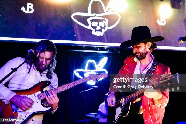 Ryan Bingham performs at the Bingham's Bourbon NFR After Party at Inspire at the Wynn on December 07, 2023 in Las Vegas, Nevada.