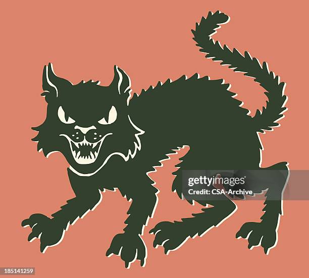 schwarze cat - raubkatze stock-grafiken, -clipart, -cartoons und -symbole