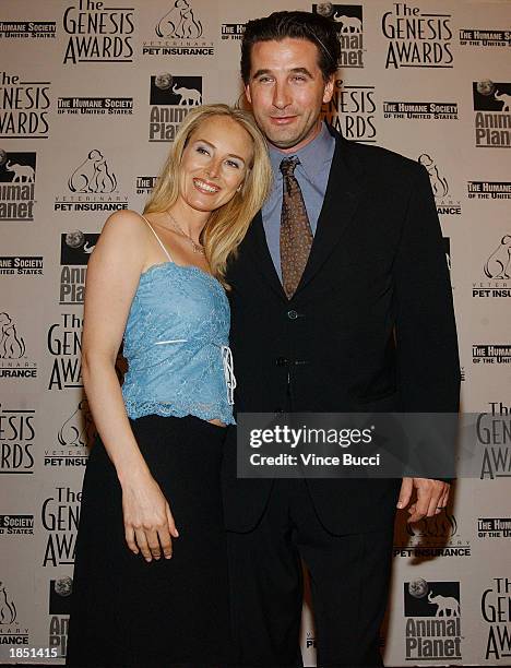 Actor William Baldwin and wife Chynna Phillips-Baldwin attend the 17th Annual Genesis Awards at the Beverly Hilton Hotel on March 15, 2003 in Beverly...