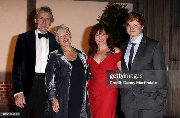 David Mills, Dame Judi Dench, Finty Williams and Sammy Williams attends as Zoe Wanamaker hosts a Gala Dinner at Shakespeare's Globe on October 17,...