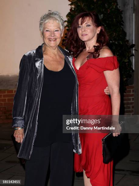 Dame Judi Dench and daughter Finty Williams attend as Zoe Wanamaker hosts a Gala Dinner at Shakespeare's Globe on October 17, 2013 in London, England.