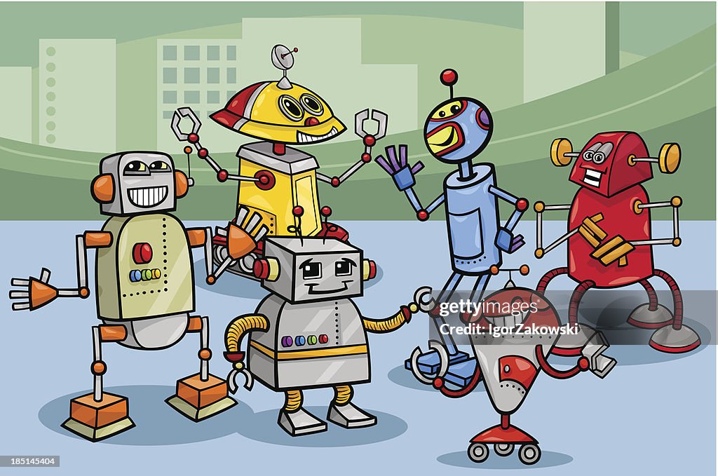 Multi Robots Animation Robots Group Cartoon Illustration High-Res Vector Graphic - Getty Images