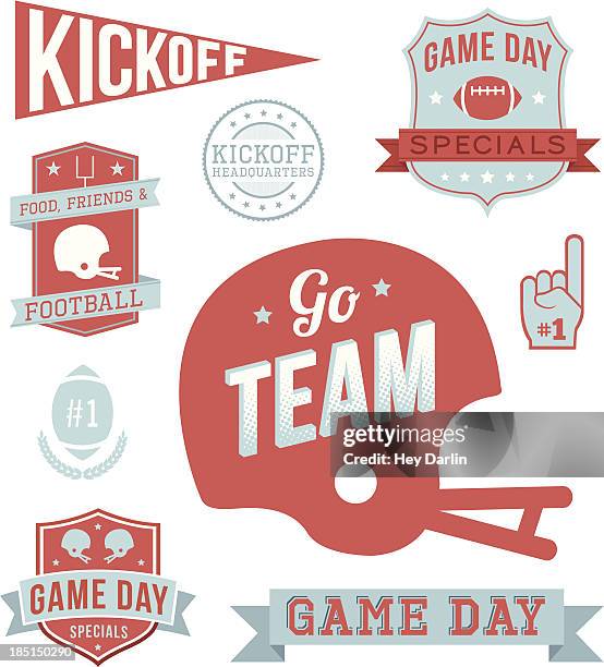 football text banners - football merchandise stock illustrations