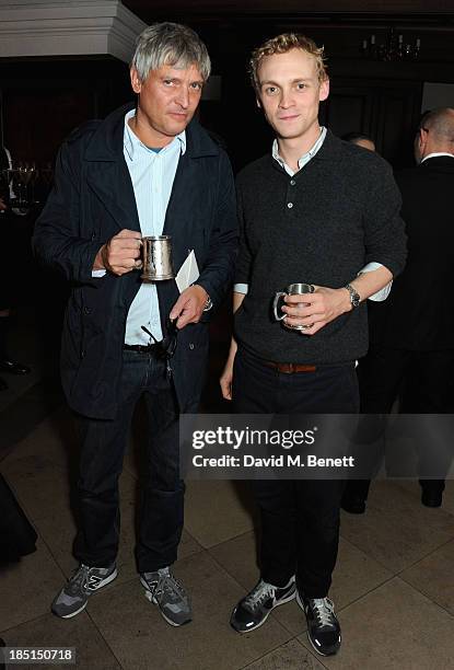 Daniel Buchholz and Peter Currie attend the Alexander McQueen and Frieze Dinner to celebrate the Frieze Art Fair 2013 on October 17, 2013 in London,...