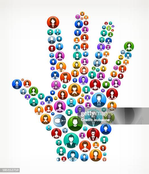 Human Hand People And Community Vector Buttons High-Res Vector Graphic ...