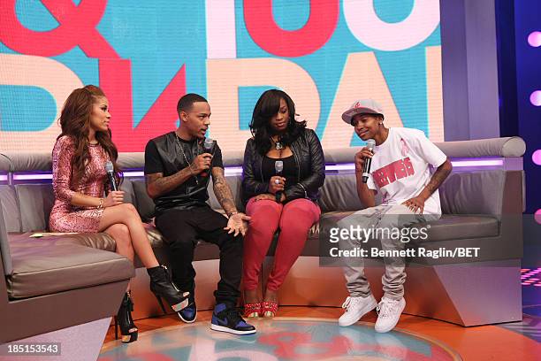 Keshia Chante, Bow Wow, Keyonnah Abrams, and Mattie "Dee Pimpin" Brown attend 106 & Park at 106 & Park studio on October 17, 2013 in New York City.