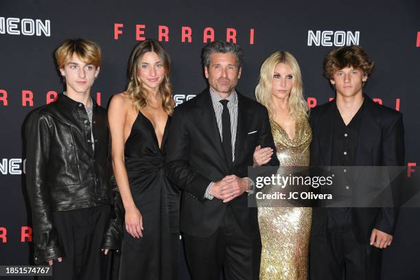 Sullivan Dempsey, Talula Dempsey, Patrick Dempsey, Jillian Fink and Darby Dempsey attend the premiere of Neon's "Ferrari" at Directors Guild Of...