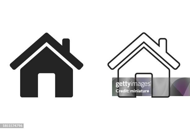 illustrazioni stock, clip art, cartoni animati e icone di tendenza di casa icone - clip art