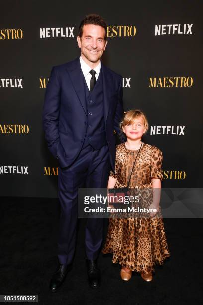 Bradley Cooper and Lea De Seine Shayk Cooper attend Netflix's Maestro LA special screening at Academy Museum of Motion Pictures on December 12, 2023...