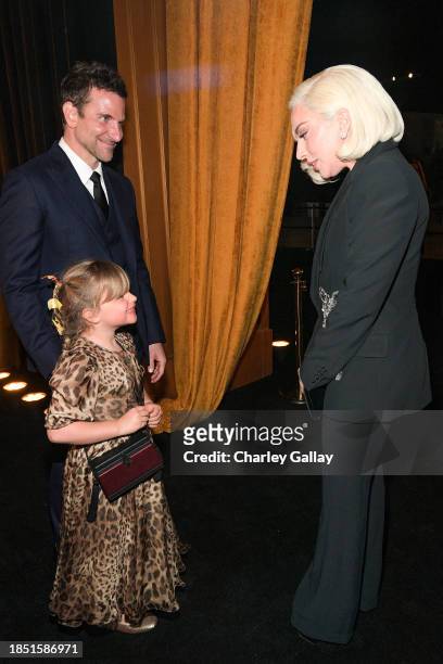 Bradley Cooper, Lea De Seine Shayk Cooper, and Lady Gaga attend Netflix's Maestro LA special screening at Academy Museum of Motion Pictures on...