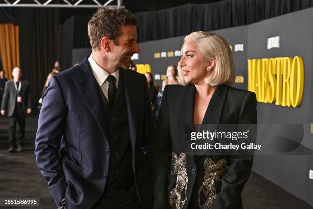 Bradley Cooper and Lady Gaga attend Netflix's Maestro LA special screening at Academy Museum of Motion Pictures on December 12, 2023 in Los Angeles,...