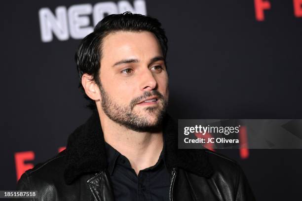 Jack Falahee attends the premiere of Neon's "Ferrari" at Directors Guild Of America on December 12, 2023 in Los Angeles, California.