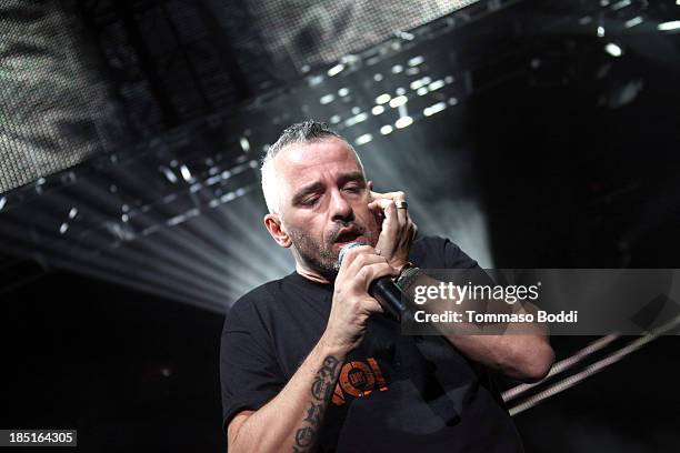 Singer Eros Ramazzotti performs at The Greek Theatre on October 17, 2013 in Los Angeles, California.