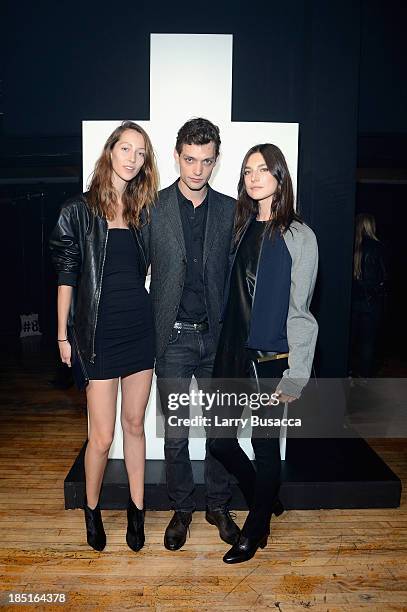 Models Alana Zimmer, Nick Rae, and Jacquelyn Jablonski attend the Burberry Brit Rhythm Men's Launch in New York at Irving Plaza on October 17, 2013...