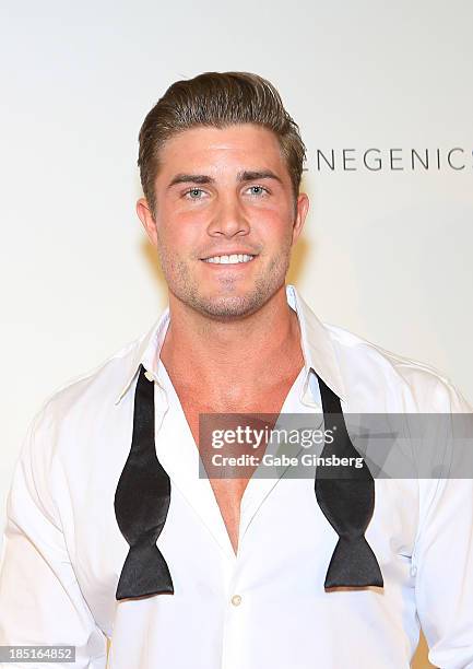 Chippendale dancer Gavin McHale arrives at the 20th anniversary celebration of the film "Rudy" at the Brenden Theatres inside the Palms Casino Resort...