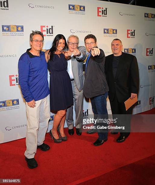Screenwriter and producer Angelo Pizzo, director of the Rudy Foundation Cheryl Ruettiger, music editor Kenneth Hall, actor Sean Astin and former...