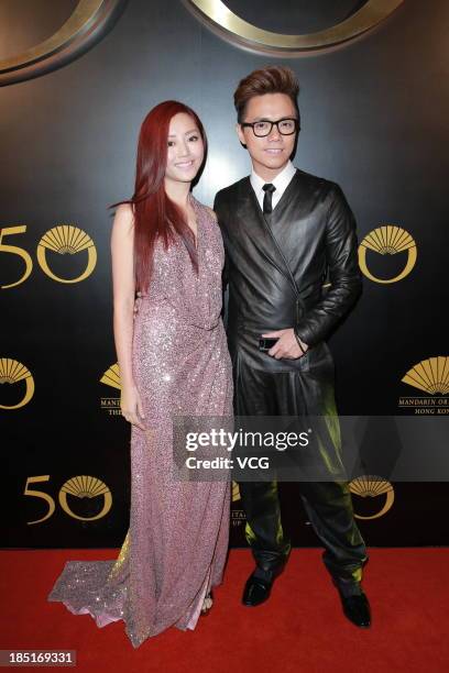 Michelle Wai and Hins Cheung attend the 50th anniversary for the Mandarin Oriental Hong Kong on October 17, 2013 in Hong Kong, China.