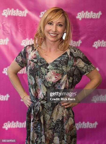 Television personality Kari Byron poses during the Girlstart Game Changers Annual Luncheon at the AT&T Conference Center on October 17, 2013 in...