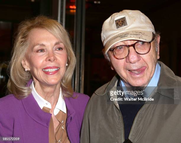 Elaine Joyce and Neil Simon attend the Opening Night Performance of "The Winslow Boy" at American Airlines Theatre on October 17, 2013 in New York...