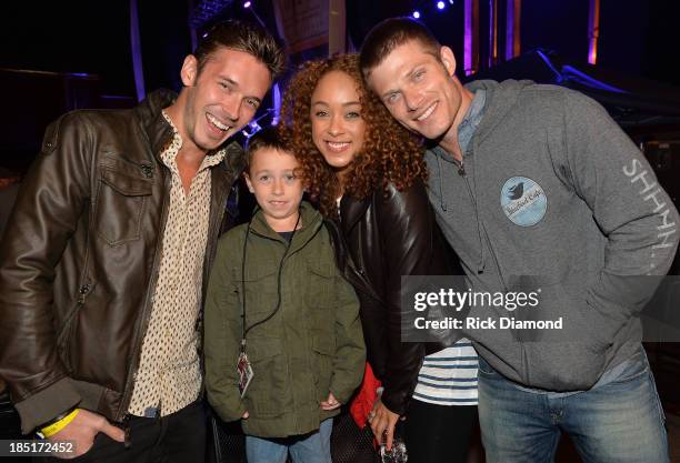 Cast of TV's Nashville, Actors Sam Palladio, Chaley Rose and Chris Carmack with 7 year old Kenny Smith who suffers from Crohns & Colitis disease...