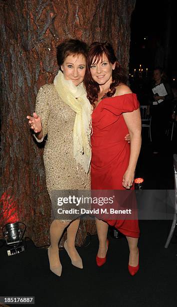 Zoe Wanamaker and Finty Williams arrive at the Shakespeare's Globe Gala Dinner hosted by Zoe Wanamaker on October 17, 2013 in London, England.