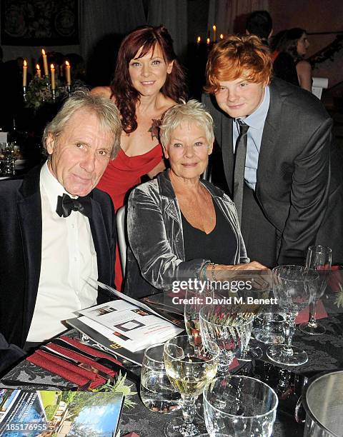David Mills, Finty Williams, Dame Judi Dench and Sam Williams attend the Shakespeare's Globe Gala Dinner hosted by Zoe Wanamaker on October 17, 2013...