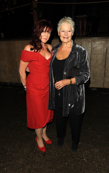 Finty Royle Finty Williams and Dame Judi Dench arrive at the Shakespeare's Globe ...
