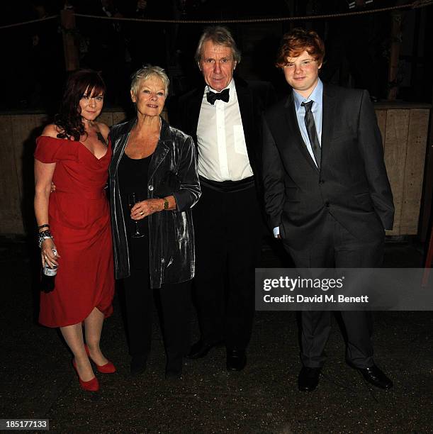 Finty Williams, Dame Judi Dench, David Mills and Sam Williams arrive at the Shakespeare's Globe Gala Dinner hosted by Zoe Wanamaker on October 17,...