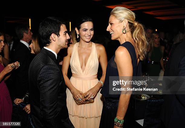 Musician Joe Jonas, actress Camilla Belle, and Co-Chair Jamie Tisch attend the Wallis Annenberg Center for the Performing Arts Inaugural Gala...