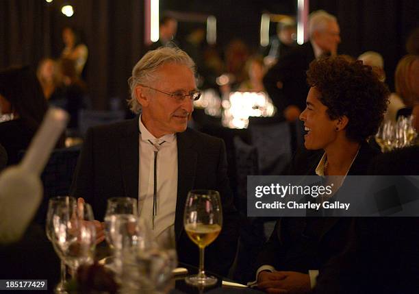 Artist Ed Ruschan and guest attend the Wallis Annenberg Center for the Performing Arts Inaugural Gala presented by Salvatore Ferragamo at the Wallis...