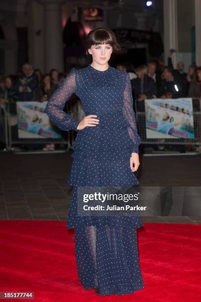 Alexandra Roach attends the European premiere of "One Chance" at Odeon Leicester Square on October 17, 2013 in London, England.