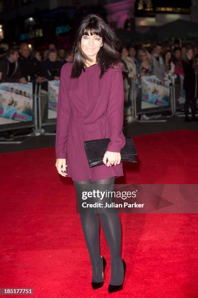 Claudia Winkleman attends the European premiere of "One Chance" at Odeon Leicester Square on October 17, 2013 in London, England.