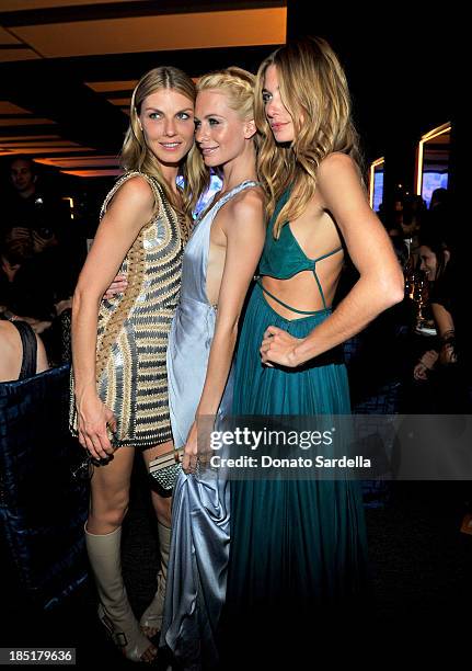 Models Jessica Hart, Karolína Kurkova and Poppy Delevingne, wearing Ferragamo, attend the Wallis Annenberg Center for the Performing Arts Inaugural...