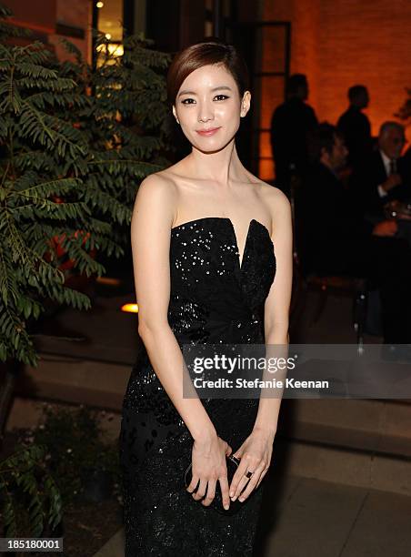 Han Hyo-Joo arrives at the Wallis Annenberg Center for the Performing Arts Inaugural Gala presented by Salvatore Ferragamo at the Wallis Annenberg...