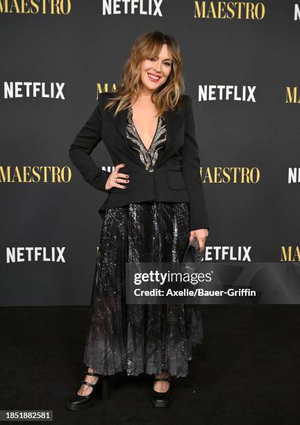 Alyssa Milano attends Netflix's "Maestro" Los Angeles Photo Call at Academy Museum of Motion Pictures on December 12, 2023 in Los Angeles, California.