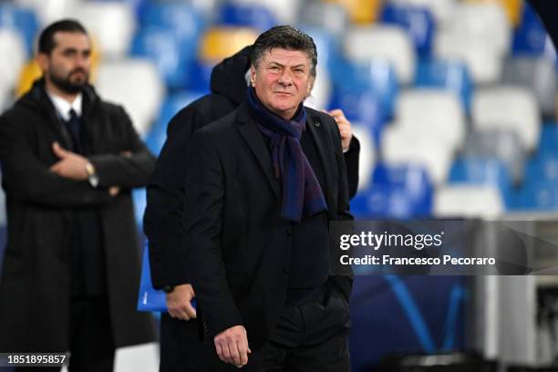 Walter Mazzarri SSC Napoli head coach during the UEFA Champions League match between SCC Napoli and SC Braga at Stadio Diego Armando Maradona on...