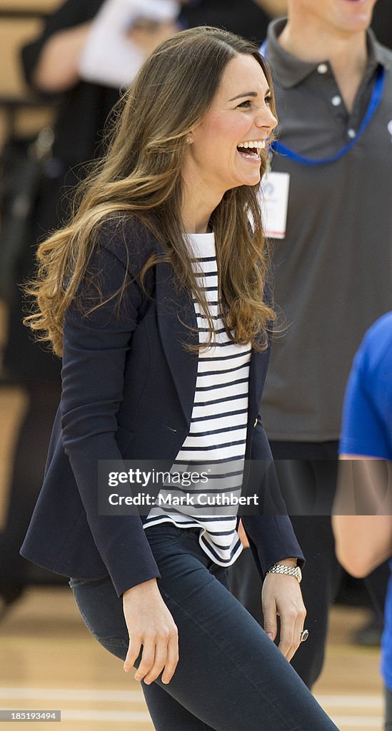 The Duchess Of Cambridge Attends A Sportaid Athlete Workshop