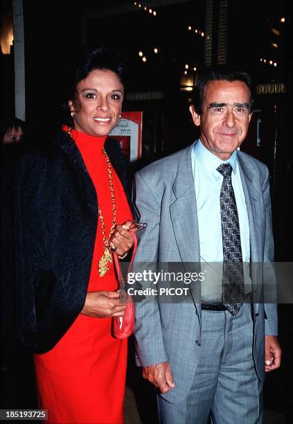 French businessman Jean-Luc Lagardere with wife Bethy at the premiere of the play 'La Jalousie' in Paris, France in September 1992.