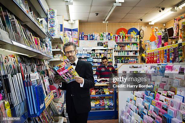 Comedian, writer and presenter, David Baddiel is photographed for the Sunday Times magazine on June 24, 2013 in London, England.