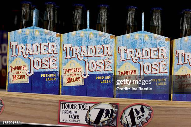 Trader Joe's beer is seen on the shelf during the grand opening of a Trader Joe's on October 18, 2013 in Pinecrest, Florida. Trader Joe's opened its...