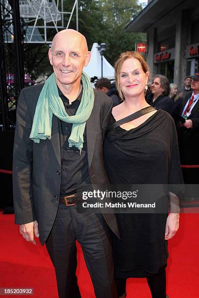 Peter Herrmann and his wife attend the German premiere of the film 'Exit Marrakesch' at Lichtburg on October 18, 2013 in Essen, Germany.