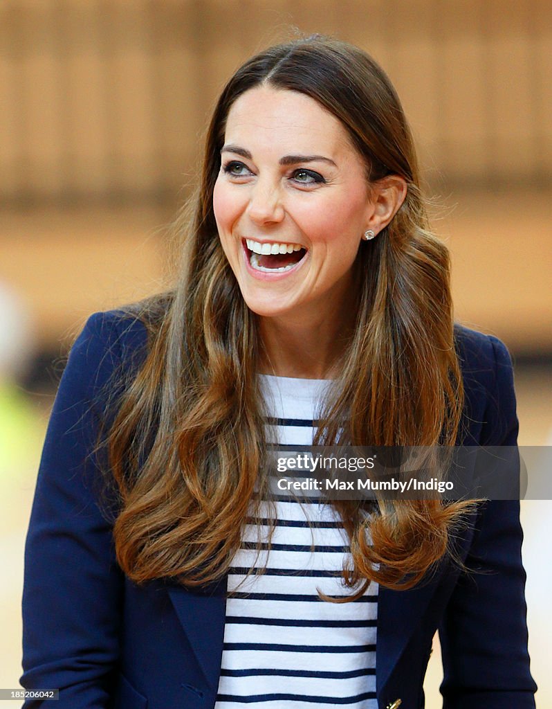 The Duchess Of Cambridge Attends A Sportaid Athlete Workshop